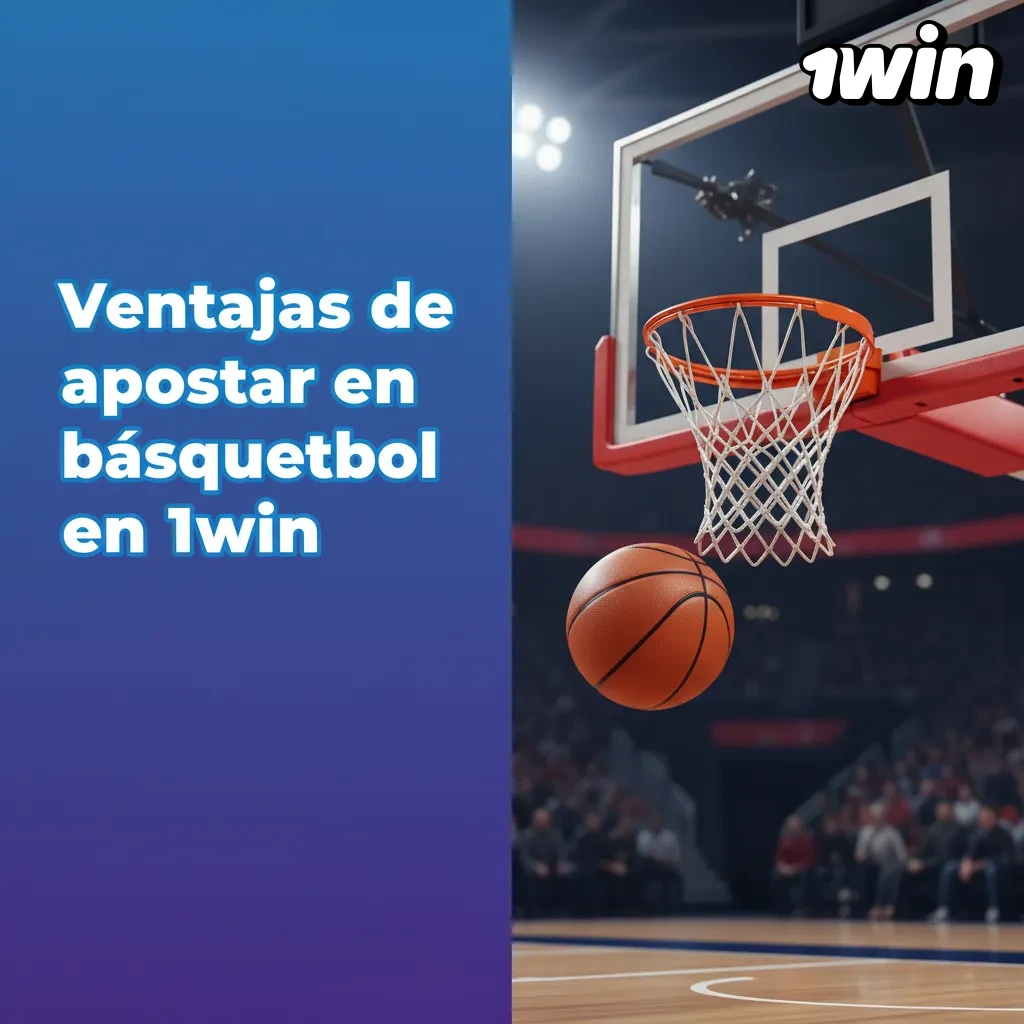 Infografía con ventajas de apostar en básquetbol en 1win: cuotas competitivas, cash out, combinadas, estadísticas y NBA.