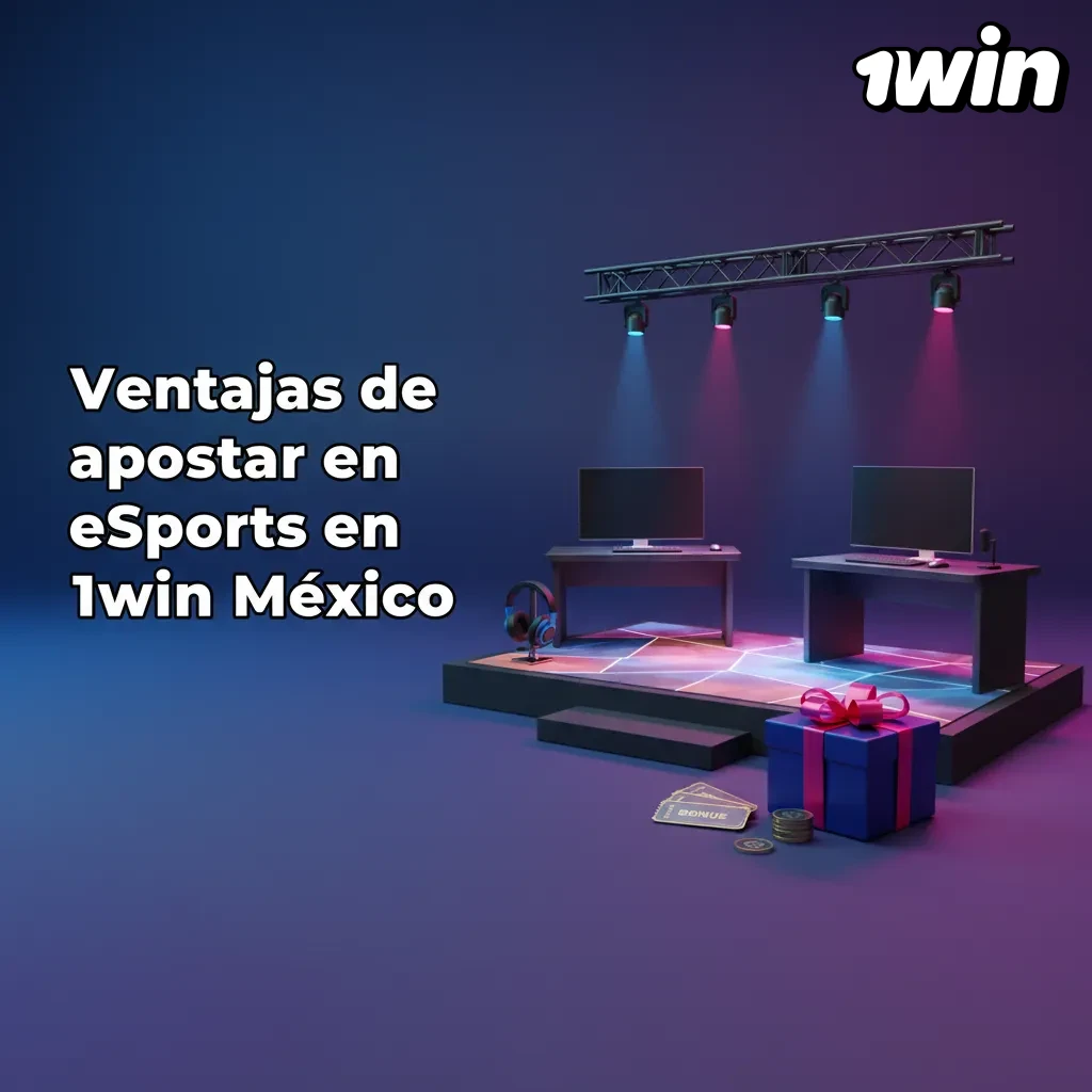 Gráfico de 1win México sobre eSports: cuotas competitivas, pagos locales, app móvil, soporte 24/7 en español y promos claras.