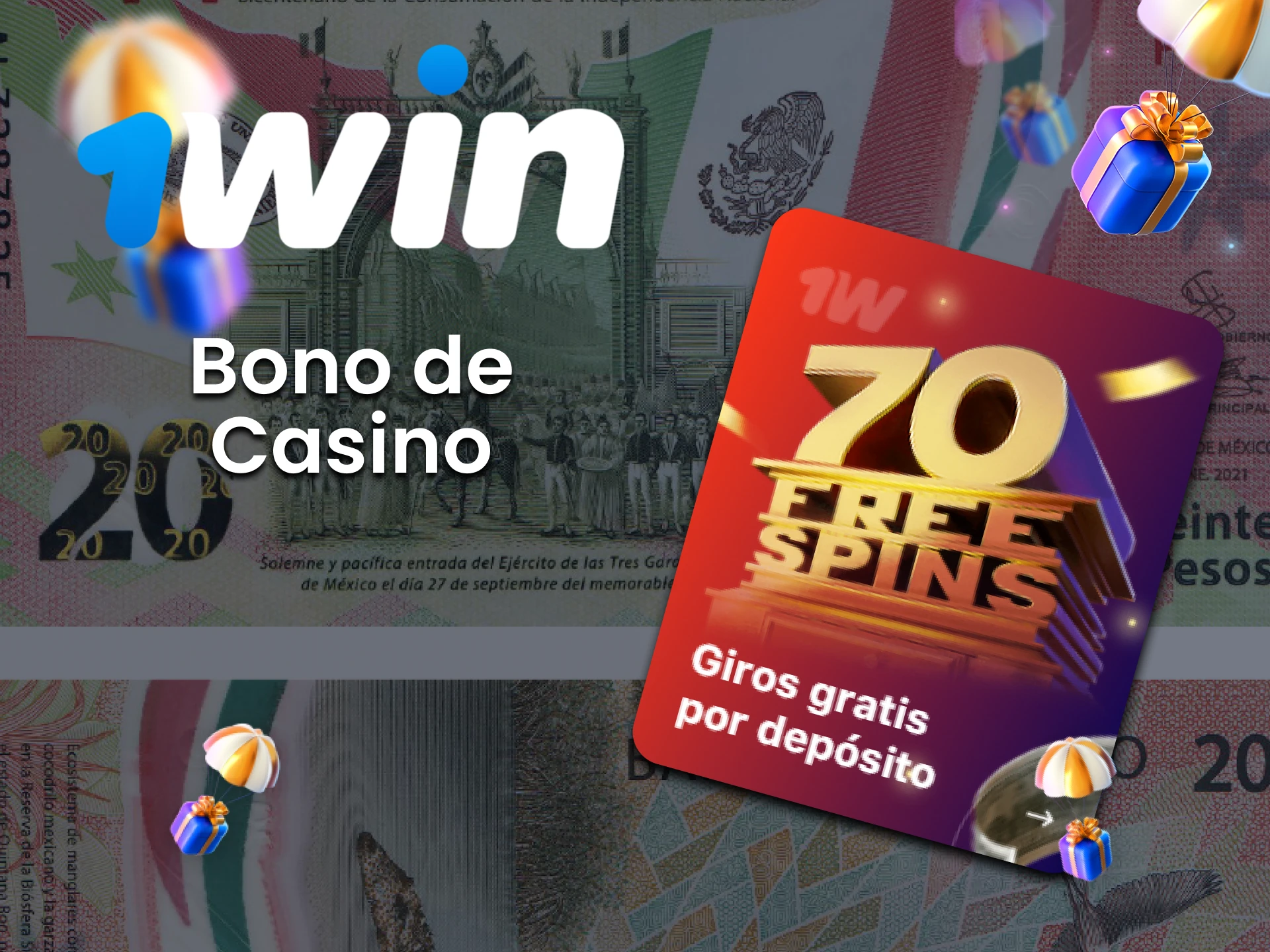 Obtenga un bono de casino especial de 1win.