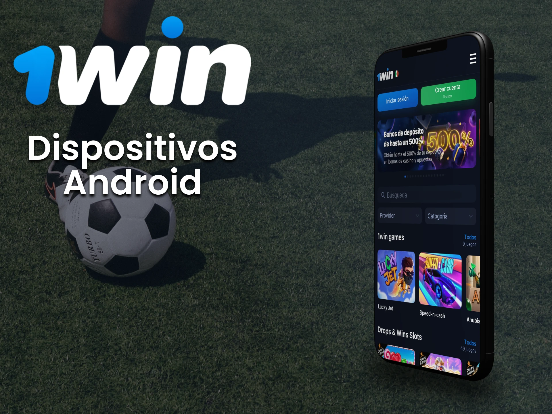 Dispositivos Android compatibles con la 1win app.