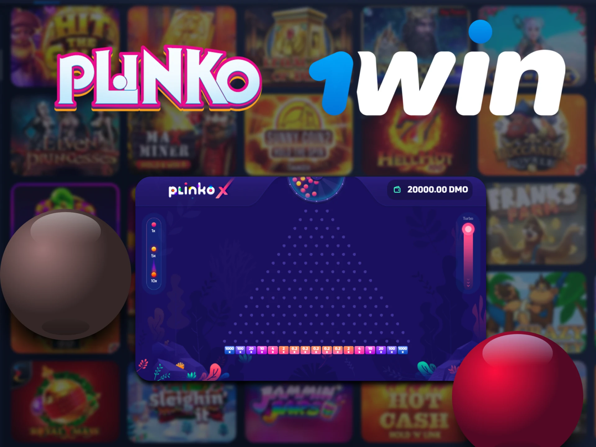 Juega al juego Plinko en casino 1win.