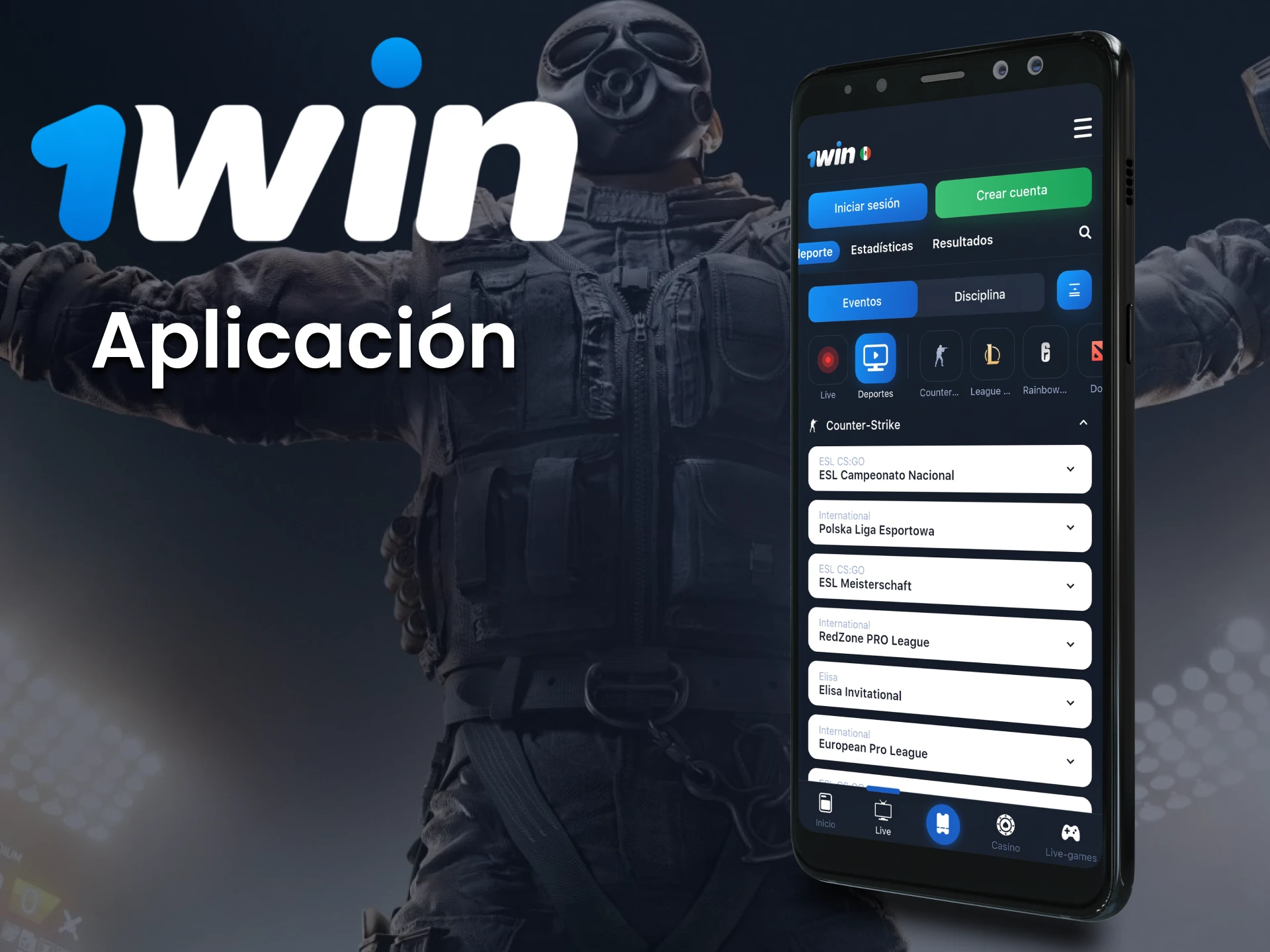Apueste en esports con la aplicación 1win.
