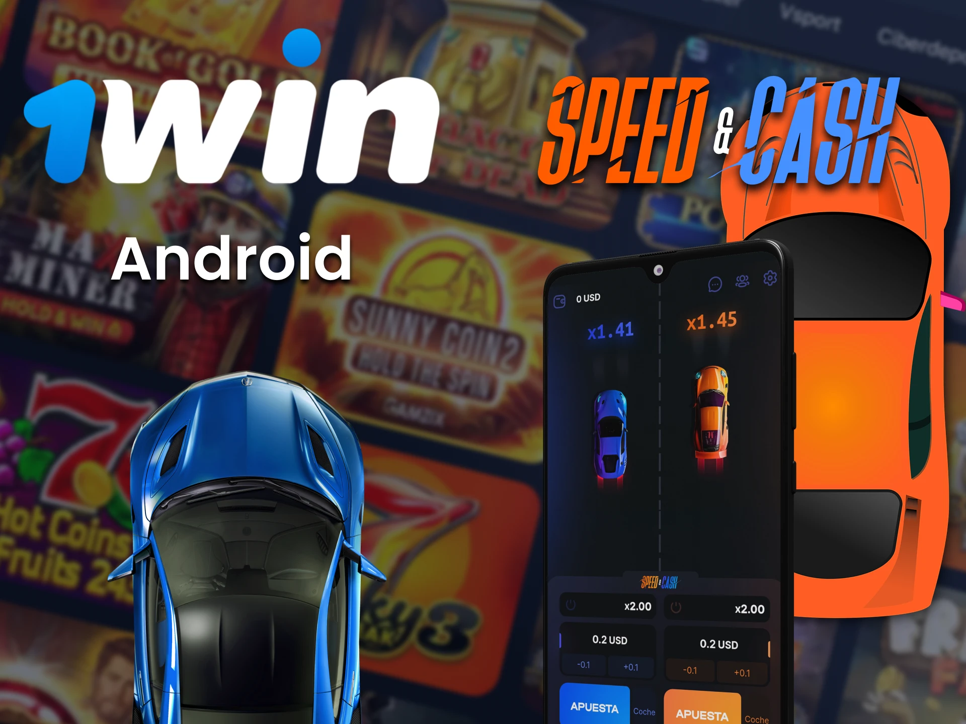 Juega Speed ​​​​and Cash con la aplicación 1win para Android.