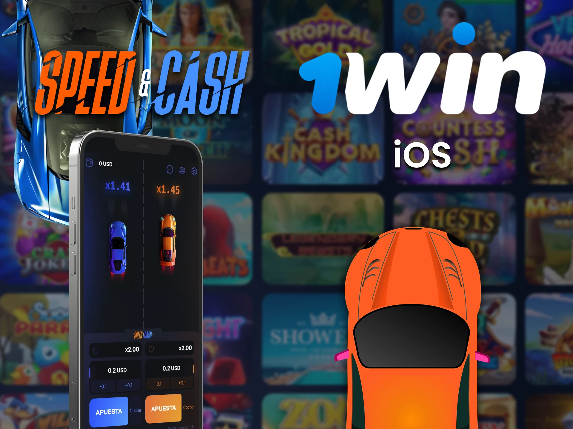 Juega Speed ​​​​and Cash con la aplicación 1win para iOS.