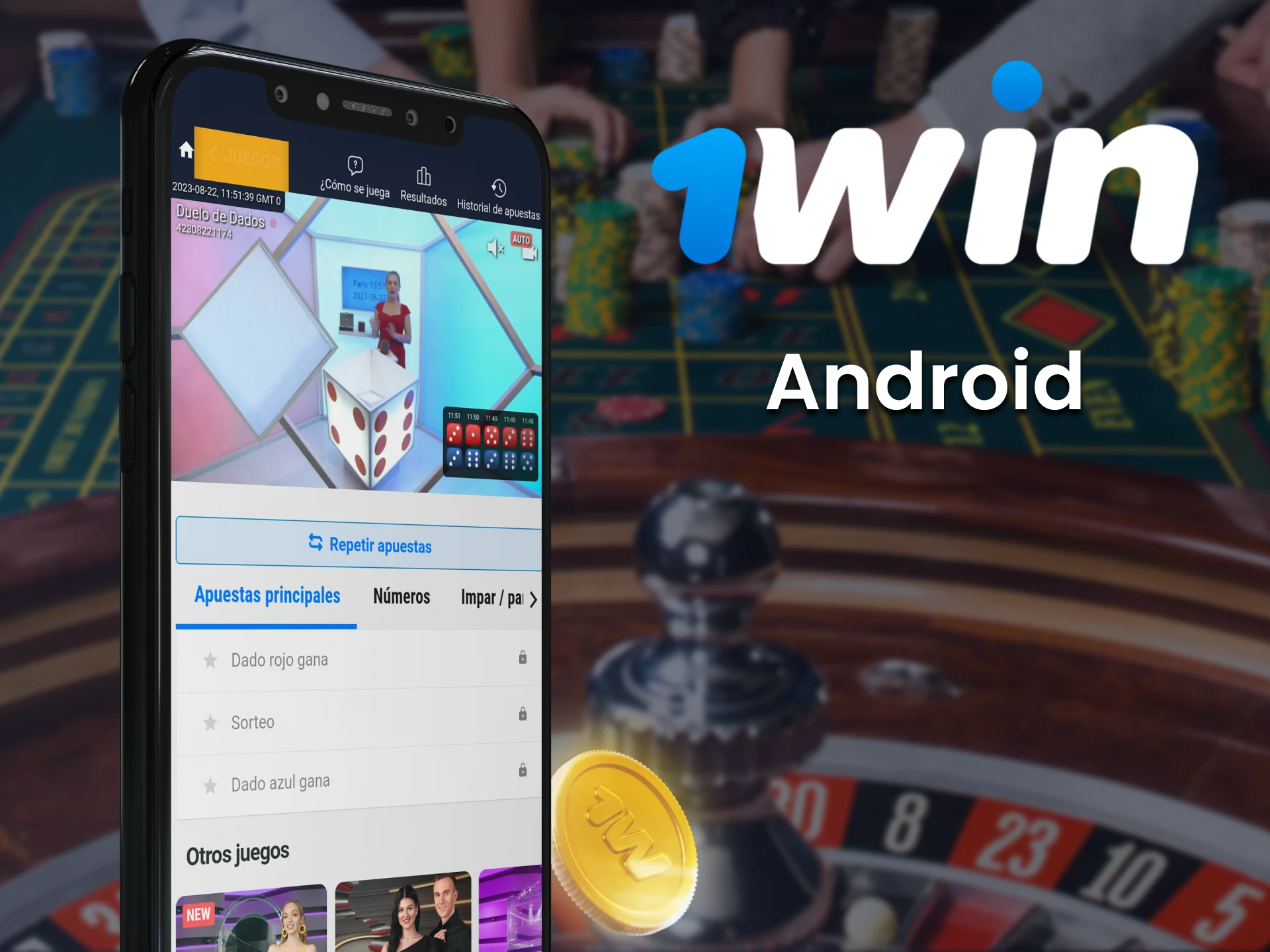 Apueste en el deporte Twain a través de la aplicación 1win para Android.