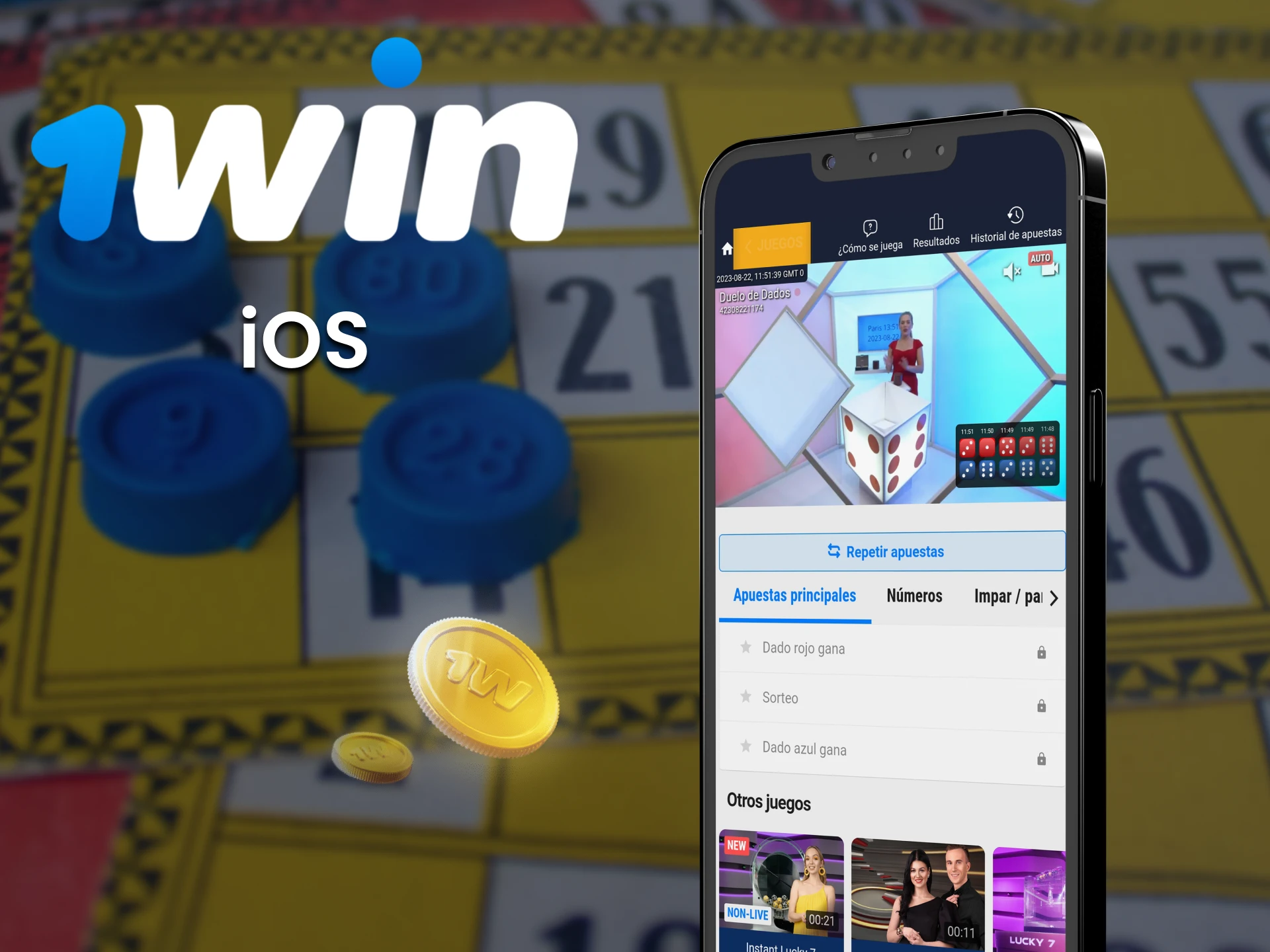 Apueste en el deporte Twain a través de la aplicación 1win para iOS.