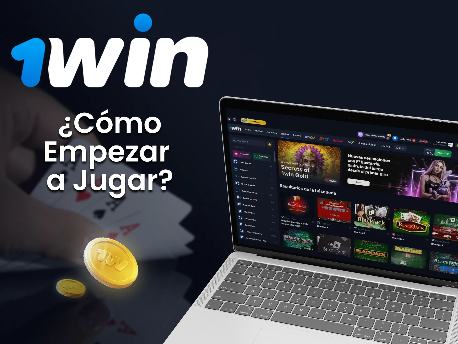 Puedes encontrar blackjack en la sección de casino en 1win.