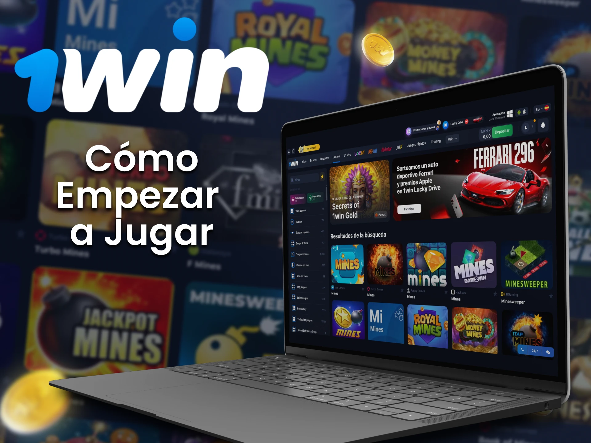 Puedes encontrar juegos de Minas en la sección de casino 1win.