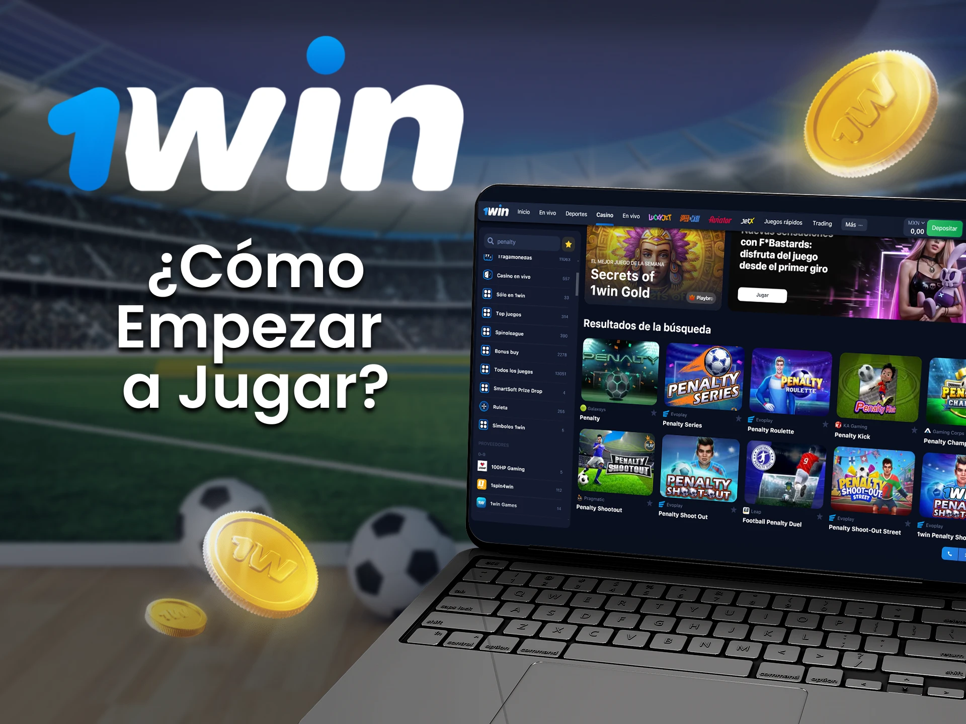 Penalty Shoot Out se puede encontrar en la sección de casino de 1win.