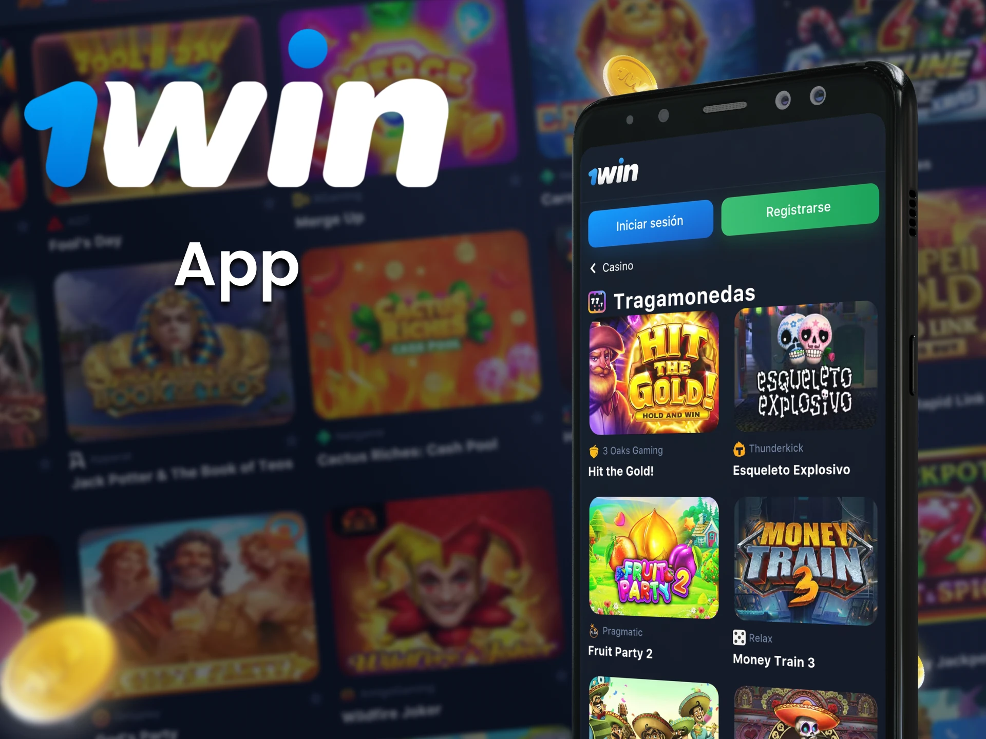 Puedes jugar a las tragamonedas en la aplicación 1win.