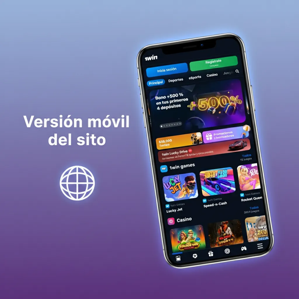 Smartphone con la versión móvil del sitio de apuestas: momios, apuestas en vivo, slots, MXN, gestos y acceso desde inicio