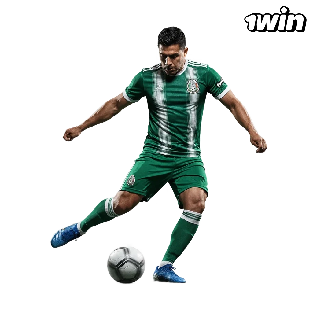 Interfaz de 1win México con apuestas de fútbol, cuotas en vivo y bono +500% hasta 11,950 MXN.