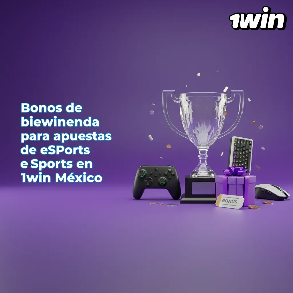 Banner de 1win México: bono de bienvenida eSports +500% hasta 11.950 MXN; registro, depósito y apuestas pre y en vivo.