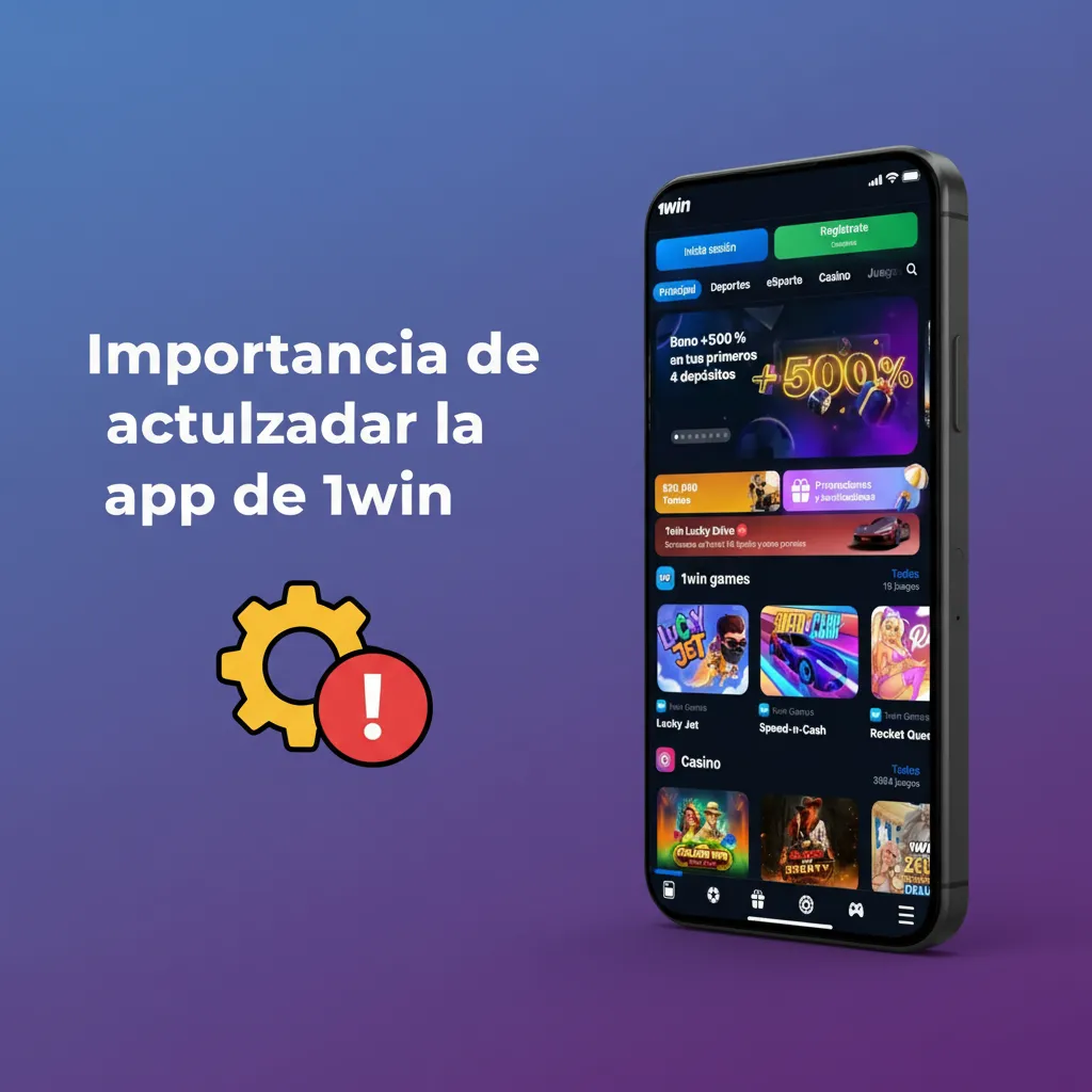 Smartphone con la app 1win actualizándose; más seguridad, rendimiento y funciones para apostar sin interrupciones.