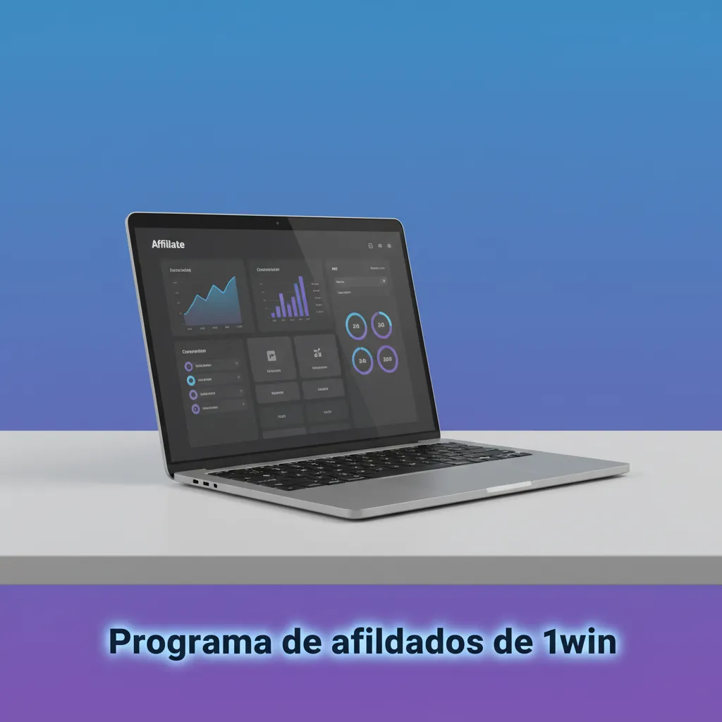 Gráfico del programa de afiliados de 1win con panel en tiempo real, CPA/Revenue Share y gestor de cuenta.